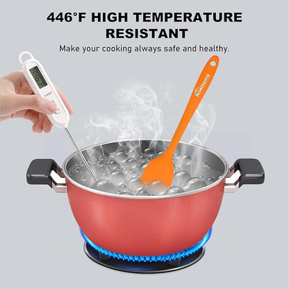 NileHome Silicone Spatula Set, 6 Pieces Food Grade Kitchen Utensils with Silicone Brush Heat Resistant Dishwasher Safe BPA-Free Rubber Spatula for Scraping, Baking, Cooking, Mixing-Multicolor - Image 3