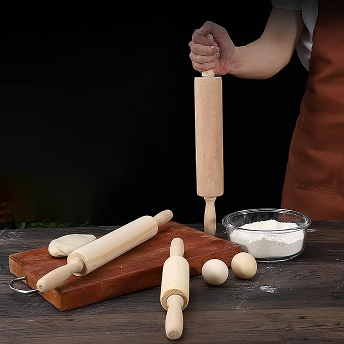 Rolling Pin, 13.8 Inch Wood for Kneading the Dough of Baking Bread, Pizza, Cookie, Noodles (L) - Image 7