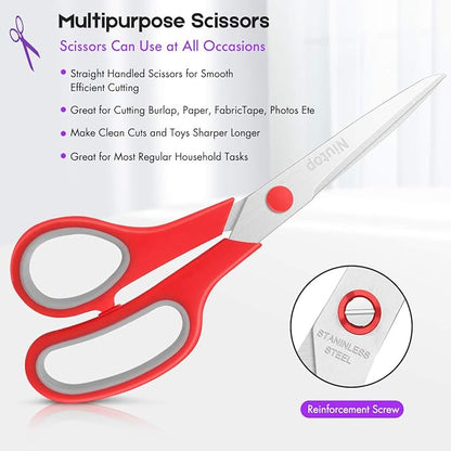 Scissors Bulk Set of 25-Pack, Niutop 8" Multipurpose Sharp Sewing Craft Shears Fabric Scissors for Office Home High/Middle School Student Office Teacher Supplies, Comfort-Grip Right/Left Handles - Image 6