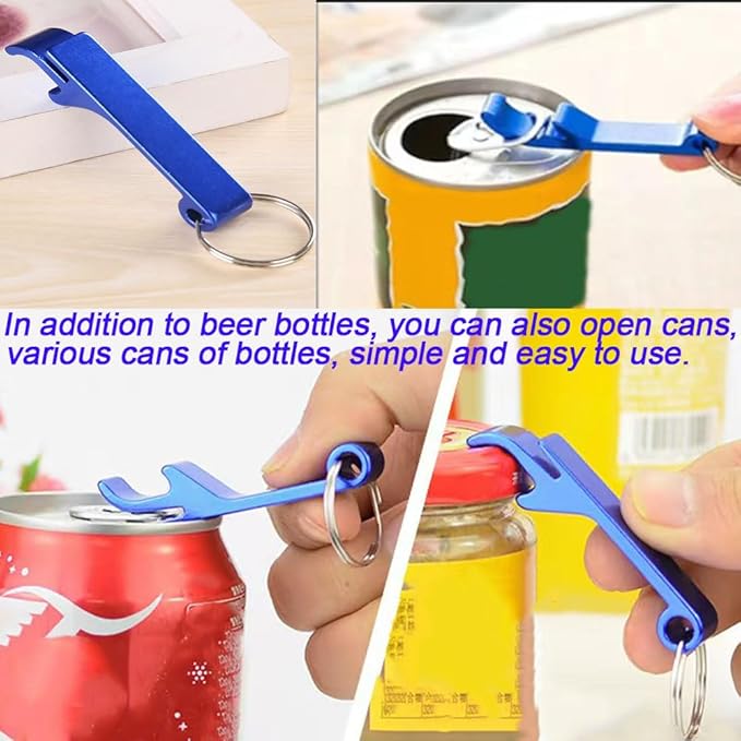 200 Pcs Bottle opener Keychain Bulk,Soda Beverage Beer Bottle Opener Keychain,Bottle Openers Aluminum Beer Bottle Opener Claw Beverage Keychain Ring for Kitchen,Wedding, Bar,Party(blue) - Image 6