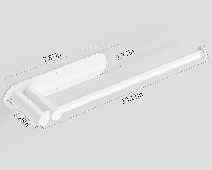 Paper Towel Holder Under Cabinet, 13Inch Self-Adhesive or Wall Paper Towel Holder for Kitchen, Bathroom, RV, White - Image 7