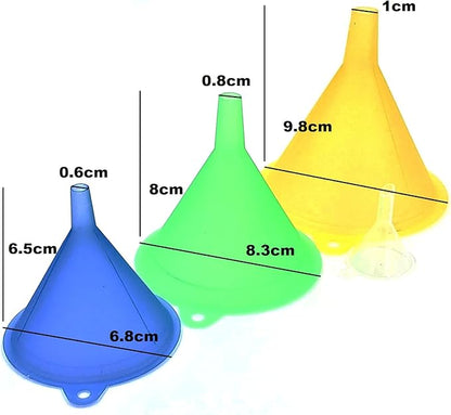 Funnels Variety Set of 5 Mini, Small to Larg Plastic Funnel for Kitchen Liquid Spices Powder Cosmetic Lotion Essential Oils - Image 3
