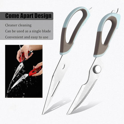 2 Pcs Heavy Duty Kitchen Shears for Food, Come Apart Design & Dishwasher Safe, Multi-function Kitchen Scissors set, Stainless Steel Food Cooking Scissors, No Magnetic Holder