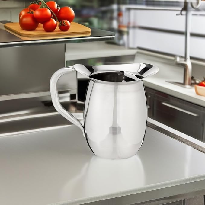 Winco WPB-2C Deluxe Bell Pitcher with Ice Catcher, 2-Quart, Stainless Steel, Medium - Image 3