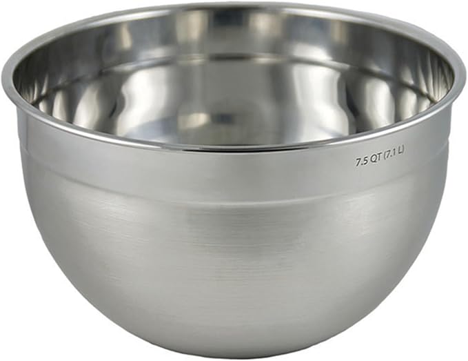 Tovolo XL Mixing Bowl Stainless Steel 7 Quart Extra Large Metal Mixing Bowls, Dishwasher Safe Big Deep Metal Bowl for Baking and Cooking Prep with Easy Pour Lip, Bowl for Salad Mixing Bread Kneading by Tovolo