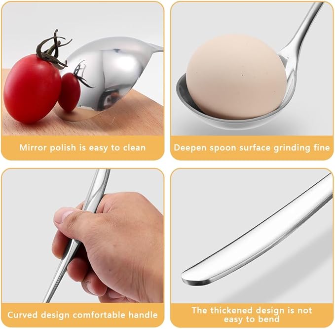 Soup Ladle, 2Pcs 304 Stainless Steel Ladle Spoon Small Gravy Soup Ladle Kitchen Utensil Cooking Serving Spoon for Cooking Buffet, Party, Kitchen(COLOR:sliver) - Image 8
