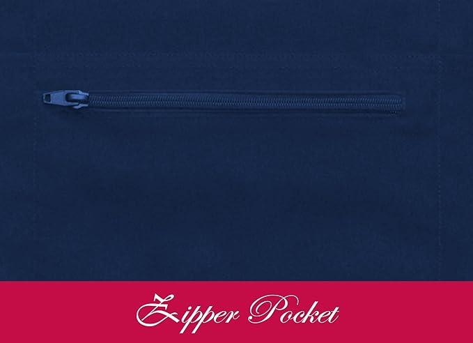7 Pockets Server Aprons with Zipper Pocket (2 Pack) - Aprons for Women Men - Waiter Waitress Waist Half Apron 24x12