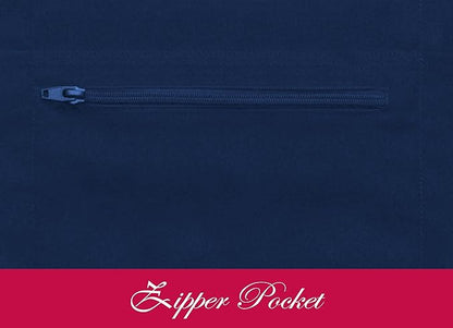 7 Pockets Server Aprons with Zipper Pocket (2 Pack) - Aprons for Women Men - Waiter Waitress Waist Half Apron 24x12