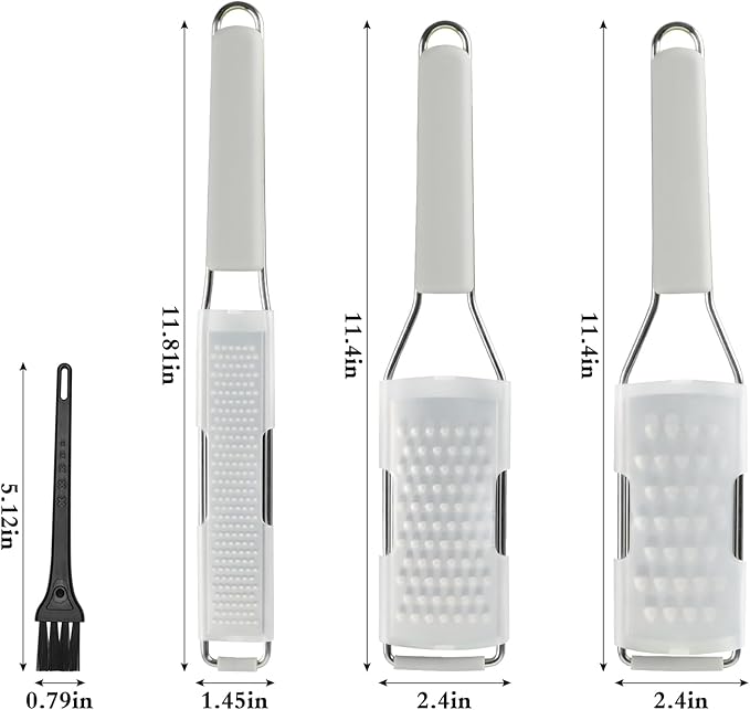 Cambom Cheese Grater Citrus Zester Lemon Zester Pack of 3-304 Stainless Steel - A Sharp Tool for Parmesan Cheese, Ginger, Garlic, Nutmeg, Chocolate, Vegetables，Fruits，Dishwasher Safe Clear - Image 5