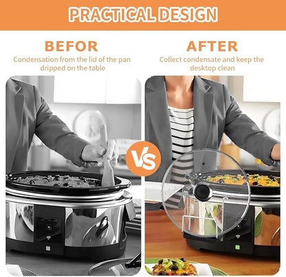 2 Pack Slow Cooker Lid Holder, Stainless Steel Lid Rack with Silicone Sink for Crock Pot, Mess-Free Cooking Utensil Rest, Holds Lids Securely, Perfect for Busy Home Chefs