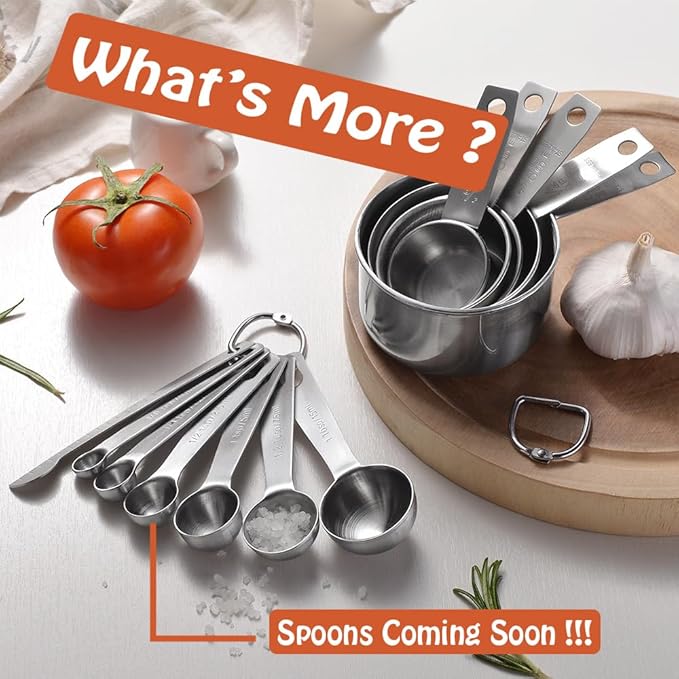 Stainless Steel Measuring Cups Set, 5 Pieces Kitchen Measuring Sets Gadgets tool,For Cooking & Baking,Measure Dry & Wet Ingredients And Liquid (Cups) - Image 7