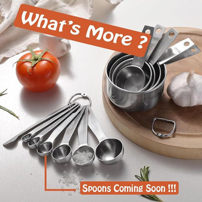 Stainless Steel Measuring Cups Set, 5 Pieces Kitchen Measuring Sets Gadgets tool,For Cooking & Baking,Measure Dry & Wet Ingredients And Liquid (Cups) - Image 7