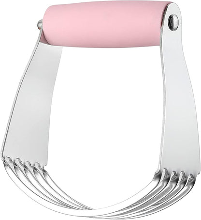 Spring Chef Medium Size Dough Blender For Baking, Stainless Steel Dough Cutter Tool, Manual Pastry Cutter Tool with Sharp & Thick Blades, Dishwasher Safe Pastry Blender for Easy Mixing - Pink Lemonade - Image 9