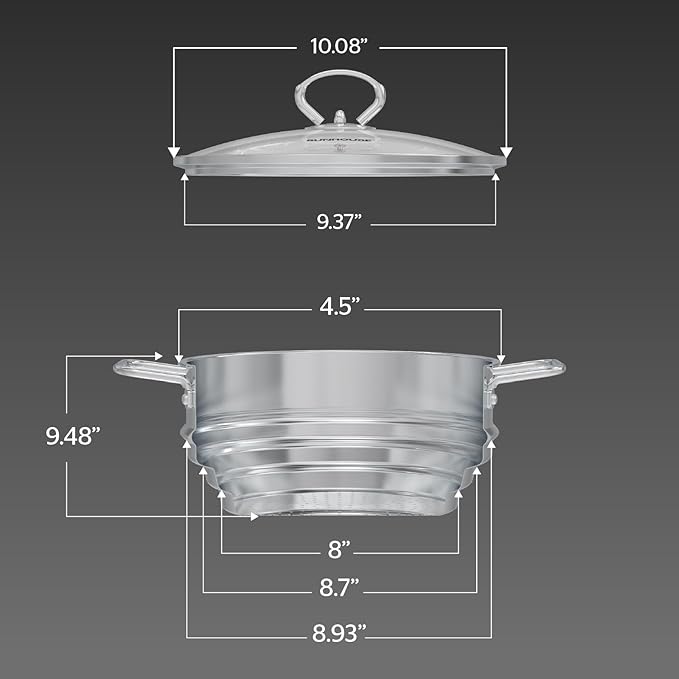 SUNHOUSE 5 Quart Stainless Steel Steamer Insert – Multi-Purpose Soup & Food Steamer with Stay-Cool Handles & Heavy-Duty Glass Lid – Fits Various Pot Sizes (8", 8.5", 9.5") - Image 8