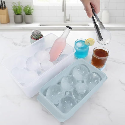 Large Ice Ball Maker Mold, 1.9" Round Ice Cube Mold for Whiskey Bourbon Cocktail, 6 Balls, Sphere Ice Mold, Big Ice Cube Tray with Container and Tongs, Easy to Fill & Release - Image 5