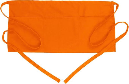 BOHARERS Waist Apron with 3 Pockets - Orange Waitress Waiter Server Short Apron by BOHARERS