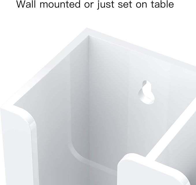 Richboom Acrylic Coffee Cup and Lid Storage Organizer Holder, 2 Compartments, White - Image 5