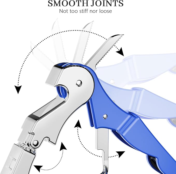 HYZ 2-Pack Wine Opener Waiter Corkscrew, Professional Wine Key for Servers, Bartender with Foil Cutter, Manual Wine Bottle Opener Double Hinged (Azure Blue) - Image 3