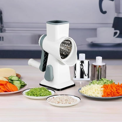 YOUCZON Rotary Cheese Grater Multi-Purpose Stainless Steel Cheese Shredder - Cheese Grater With Handle Effortless Grating of Carrots, Potatoes, Vegetables, and Fruits (White) - Image 6