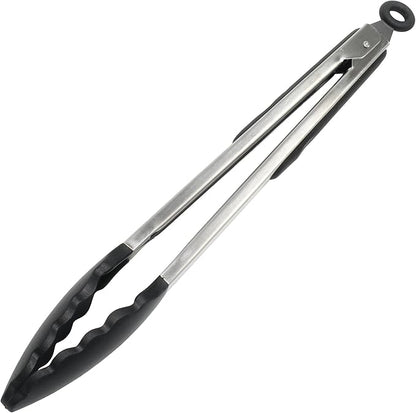 Chef Craft Premium Silicone Cooking Tongs, 12 inch, Black by ChefCraft