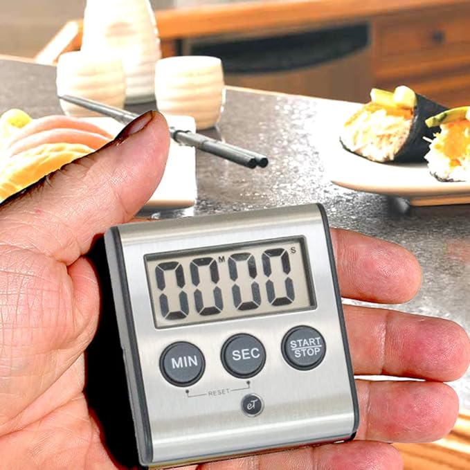 Elegant Digital Kitchen Timer, Stainless Steel Model eT-23, Super Strong Magnetic Back, Loud Alarm, Large Display, Auto Memory, Auto Shut-Off by eTradewinds - Image 7