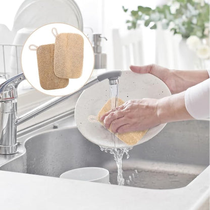 5-in-1 Kitchen Soap Dispenser Set with Sponge Holder - Dual Hand & Dish Soap Pump Dispenser for Sink Countertop with 2-Packs Natural Loofah Dish Sponge Dishwashing Scrubber,White - Image 6