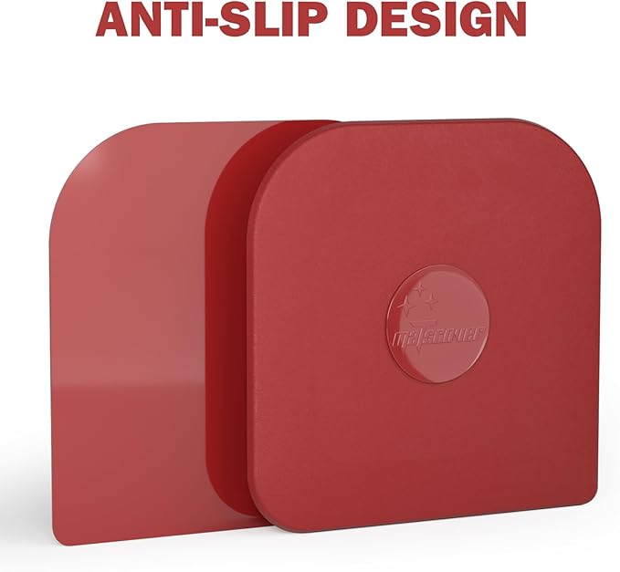 Pan Scraper, 5 Pcs Pot Scraper Plastic, Pot Scraper Non Scratch for Cast Iron, Pot and Pan Cleaning, Sturdy Scraper Kitchen Tool, Red - Image 2