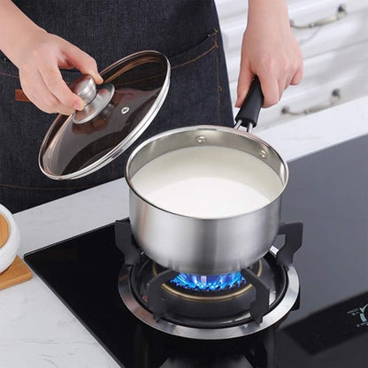 P&P CHEF 2 Quart Saucepan Small Pot, Stainless Steel Saucepan with Lid, Small Sauce Pan for Home Kitchen Restaurant Cooking, Visible Glass lid & Bakelite Heat-Proof Handles,Dishwasher Safe, 1 Pc - Image 7