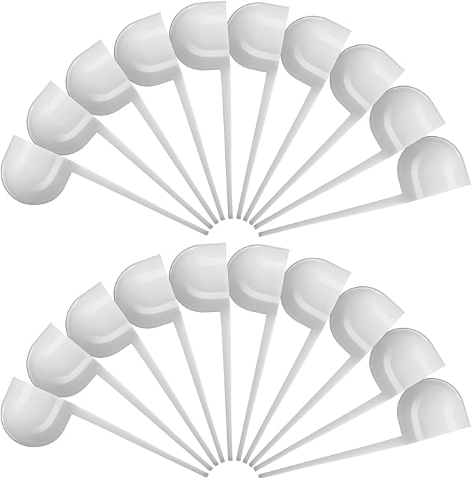 Patelai 20 Pack 15ml/15cc Plastic Tablespoon White Measuring Spoons Long Handle Tablespoon for Coffee, Pet Food, Grains, Protein, Spices and Other Dry Goods
