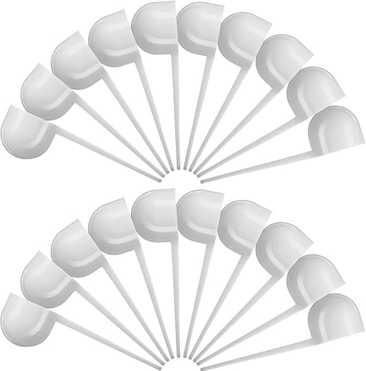 Patelai 20 Pack 15ml/15cc Plastic Tablespoon White Measuring Spoons Long Handle Tablespoon for Coffee, Pet Food, Grains, Protein, Spices and Other Dry Goods