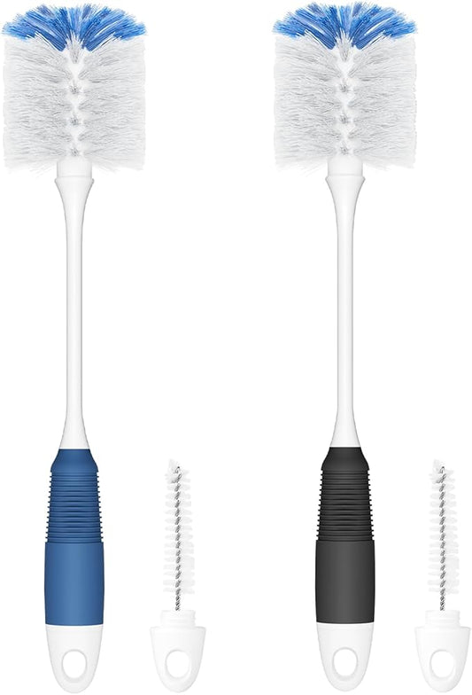 Amazer Bottle Brush Cleaner, Long Flexible Handle Bottle Brush Scrub for Water Bottles, Glasswares, Tumblers, Travel Coffee Mugs, 2 Pack by Amazer