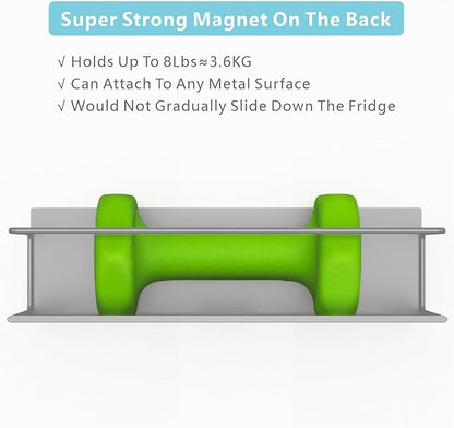 Magnetic Spice Rack For Refrigerator, Space Saving Magnetic Shelf For Fridge Grey 2 Pack With Magnetic Paper Towel Holder - Image 5