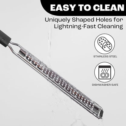 Zester Grater with Protective Cover – Fine Stainless Steel Lemon Zester cheese shredder for Kitchen, Ideal for parmesan, Garlic, Nutmeg, Chocolate, Fruits, Vegetables – Black - Image 9