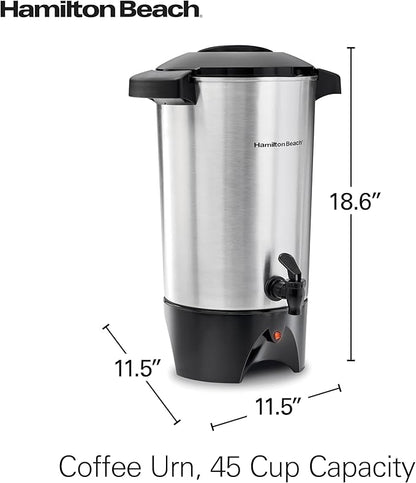 Hamilton Beach 45 Cup Coffee Urn and Hot Beverage Dispenser, Silver - Image 8