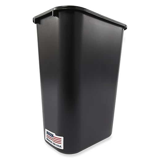 Rubbermaid Commercial Products Deskside Wastebasket/Trash Can, 10.25-Gallon/41-Quart, Black, Plastic, Garbage Can for Home/Office, Fits Under Desk/Sink/Cabinet, Pack of 12 by RubbermaidCommercialProducts