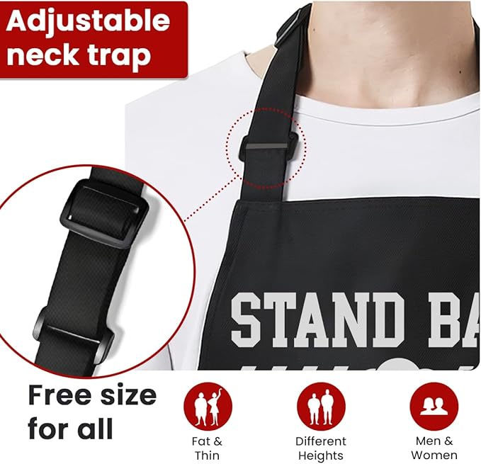 SANDJEST Funny Mens Aprons with Pockets for BBQ Grilling Cooking Grandpa Husband Apron for Birthday Christmas Father's Day