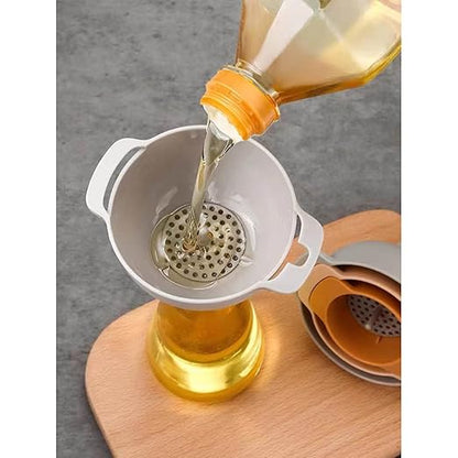 Set of 4 Funnels for Filling Bottles, BPA-Free Food Grade Kitchen Funnels with Detachable Strainer Filter for Kitchen Use Oil, Liquid, Dry Ingredients and Powder - Image 6