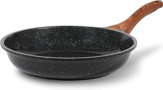 ESLITE LIFE Nonstick Ceramic Frying Pan Skillet, Non-Toxic Egg Omelette Kitchen Cooking Pans Compatible with All Stovetops (Gas, Electric & Induction), PTFE & PFOA Free (Black, 8'') by ESLITELIFE