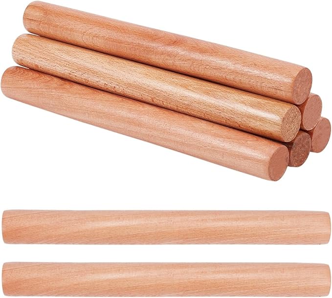 OLYCRAFT 8pcs Wood Rolling Pins 10 inch Clay Rolling Pins 1.1 inch Diameter Classic Wooden Rolling Pins Natural Wood Texture Rollers Wood Clay Roller for Clay Modeling Pottery Tools by OLYCRAFT