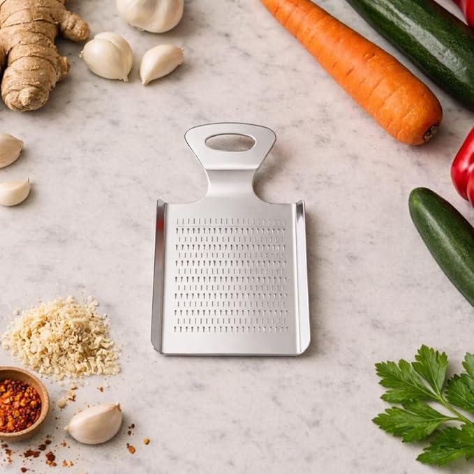 Compact Stainless Steel Grater, Mirror-Polished Grinder for Garlic, Ginger, Nutmeg, Wasabi and Chocolate - Image 4
