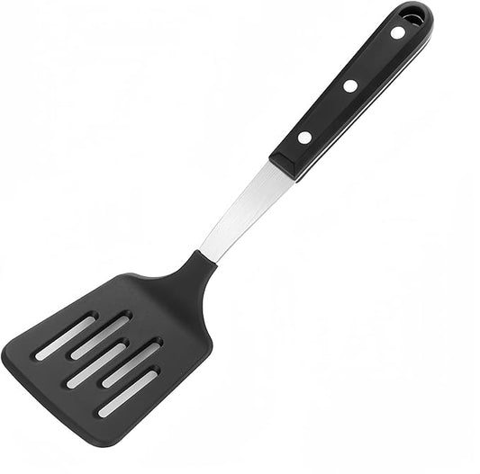 Stainless Steel Cooking Slotted Turner With Heat-resistant BPA-free nylon head Safe for Non-Stick Cookware POM Handles Heavy Duty Kitchen Spatulas For Serving by FONGLUAN