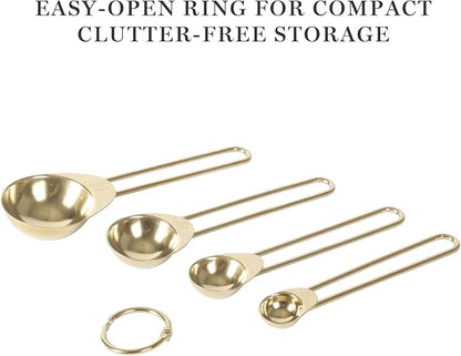 Martha Stewart Richburn 4-Piece Gold Stainless Steel Measuring Spoons Set – Durable and Stylish Kitchen Measuring Tools for Precise Baking and Cooking - Image 4