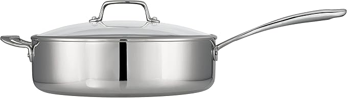 Tramontina Tri-Ply Clad Stainless Steel 6-Quart Saute Pan with Glass Lid, Induction-Ready Cooking Pan, Dishwasher-Safe, NSF-Certified - Image 2