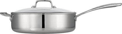 Tramontina Tri-Ply Clad Stainless Steel 6-Quart Saute Pan with Glass Lid, Induction-Ready Cooking Pan, Dishwasher-Safe, NSF-Certified - Image 2