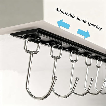 Cociat 2PCS Utensil Racks with 8 Hooks 17 Inch Kitchen Utensil Holders Hanging Utensil Rack Multifunctional (17 inch) - Image 3