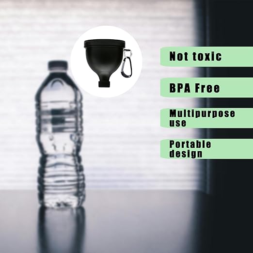 2 Pack Protein Powder Container to Go - Mini Funnel with Keychain and Keyring, Water Bottle Funnel for Shakers (100ml) - Image 3