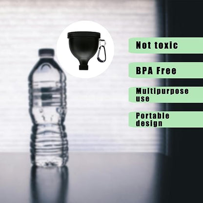 2 Pack Protein Powder Container to Go - Mini Funnel with Keychain and Keyring, Water Bottle Funnel for Shakers (100ml) - Image 3
