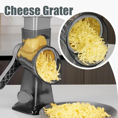 KEOUKE Rotary Cheese Grater Pro 6 in 1 - Shredder Crinkle Slicer Grinder Ice Shaver, Stable Suction, Time-saving Easy Use & Clean, Safe Morden Kitchen Tool for Cheese, Vegetable, Nuts, Chocolate - Image 6