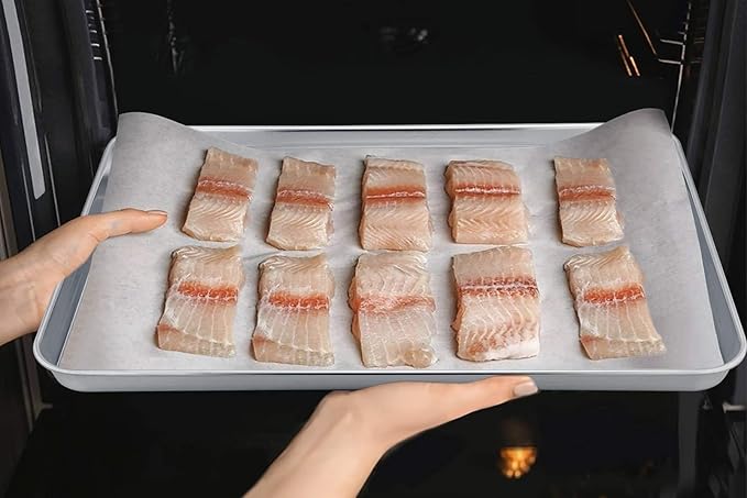 TeamFar Baking Sheet, 20’’×14’’×1’’, Cookie Sheet Half Sheet Baking Pans Stainless Steel, Non Toxic & Healthy, Heavy Duty & Thick Gauge, Mirror Finish & Dishwasher Safe - 2 Piece - Image 6