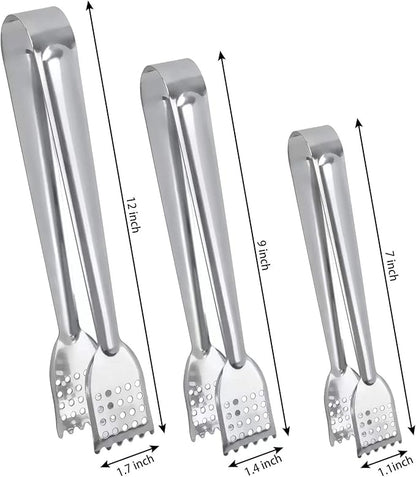 8 Pack Serving Tongs, 9 Inch, Silver, Stainless Steel, Ideal for Parties & Daily Use - Image 8